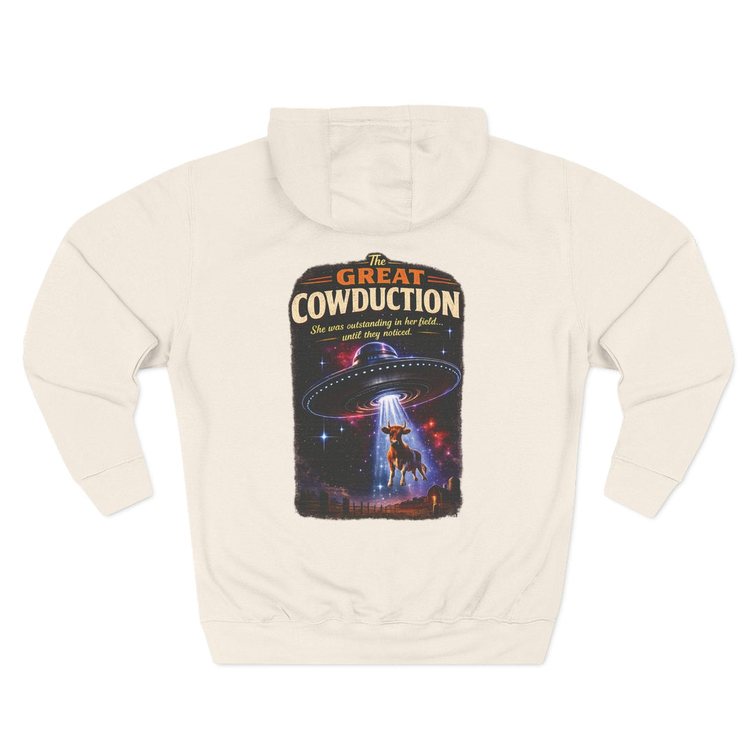 The Great Cowduction™ 3-Panel Fleece Hoodie | Cosmic Curiosities™ Archive – Case File 001 - Mahannah&