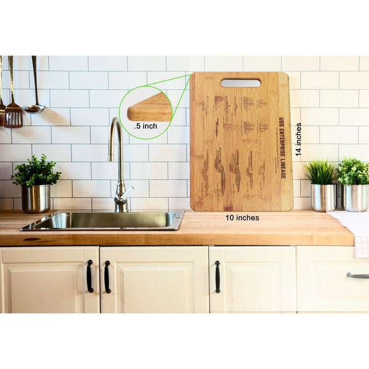 Bamboo Star Trek USS Enterprise Lineage Laser Engraved Decorative Cutting Board - Mahannah&