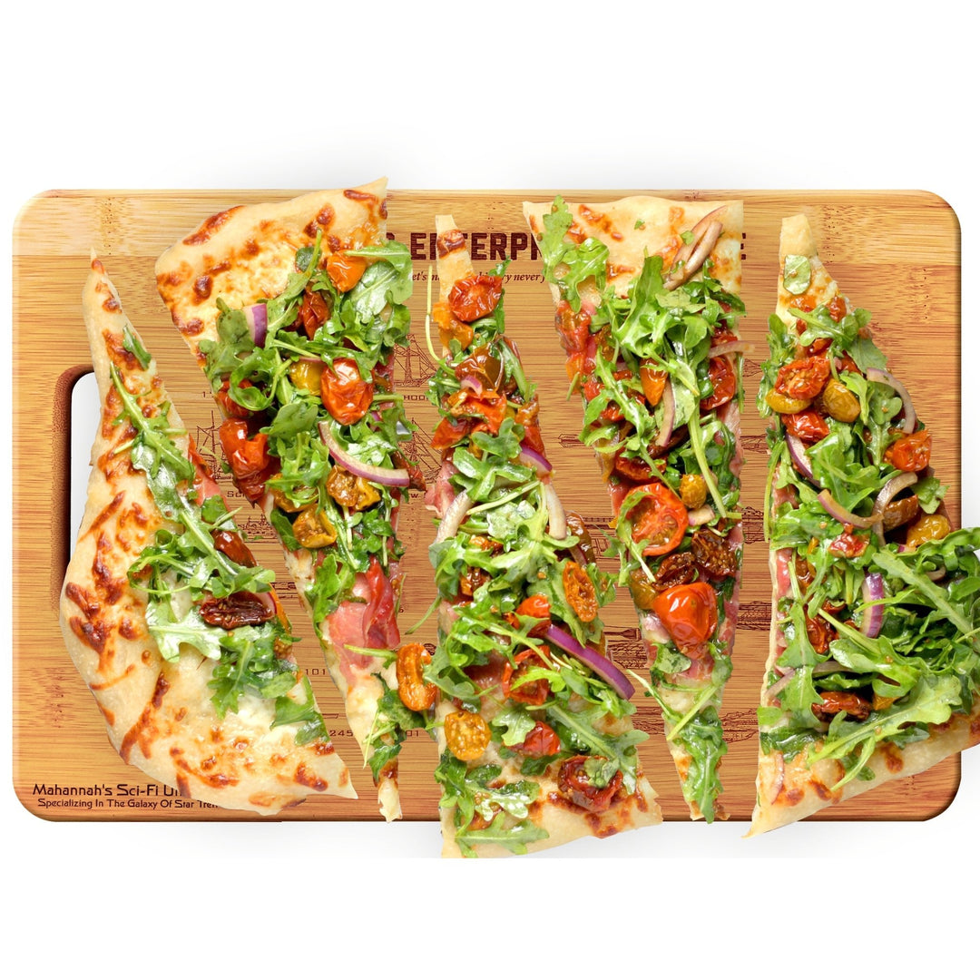 Bamboo Star Trek USS Enterprise Lineage Laser Engraved Decorative Cutting Board - Mahannah&