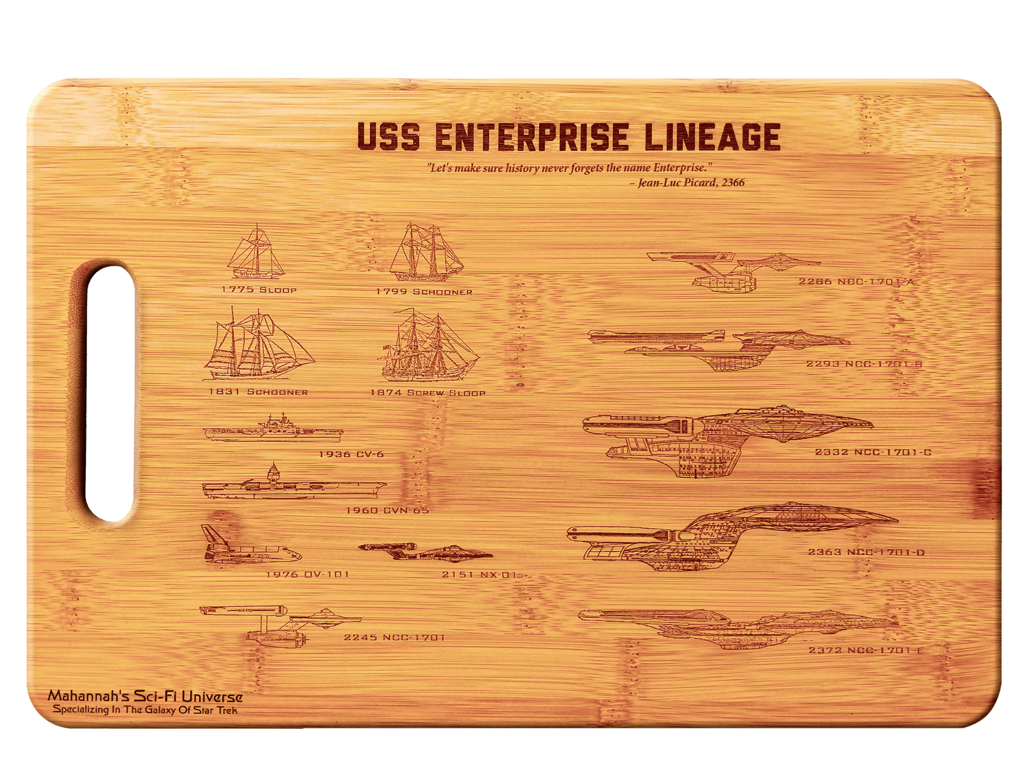 Star Trek Cutting Board - USS Enterprise Series – Mahannah's Sci