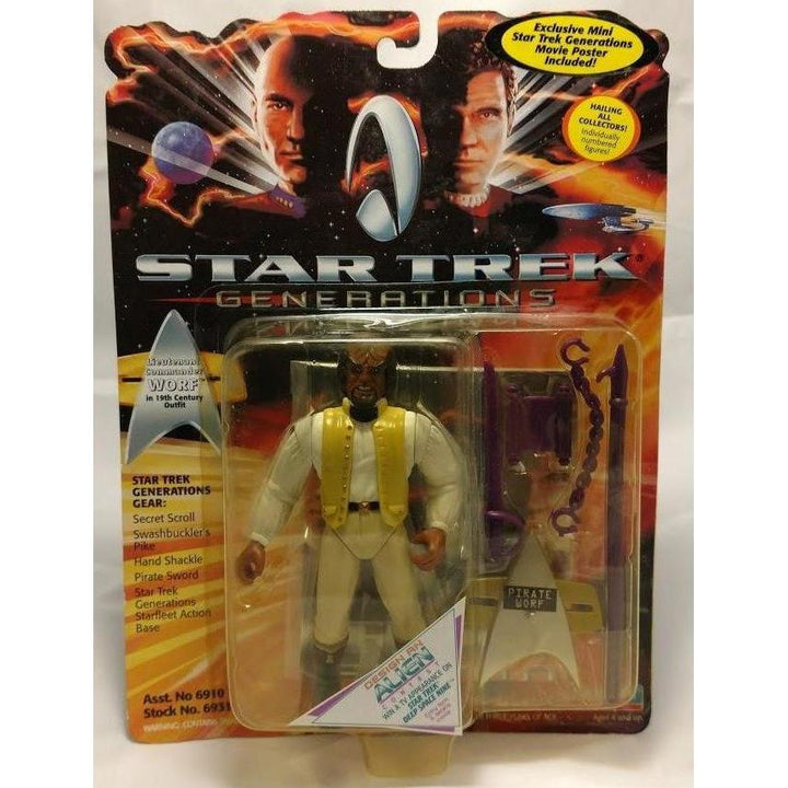 Collectible,new in box &amp; sealed 1994 Movie Star Trek Generations Lt. Commander Worf action figure