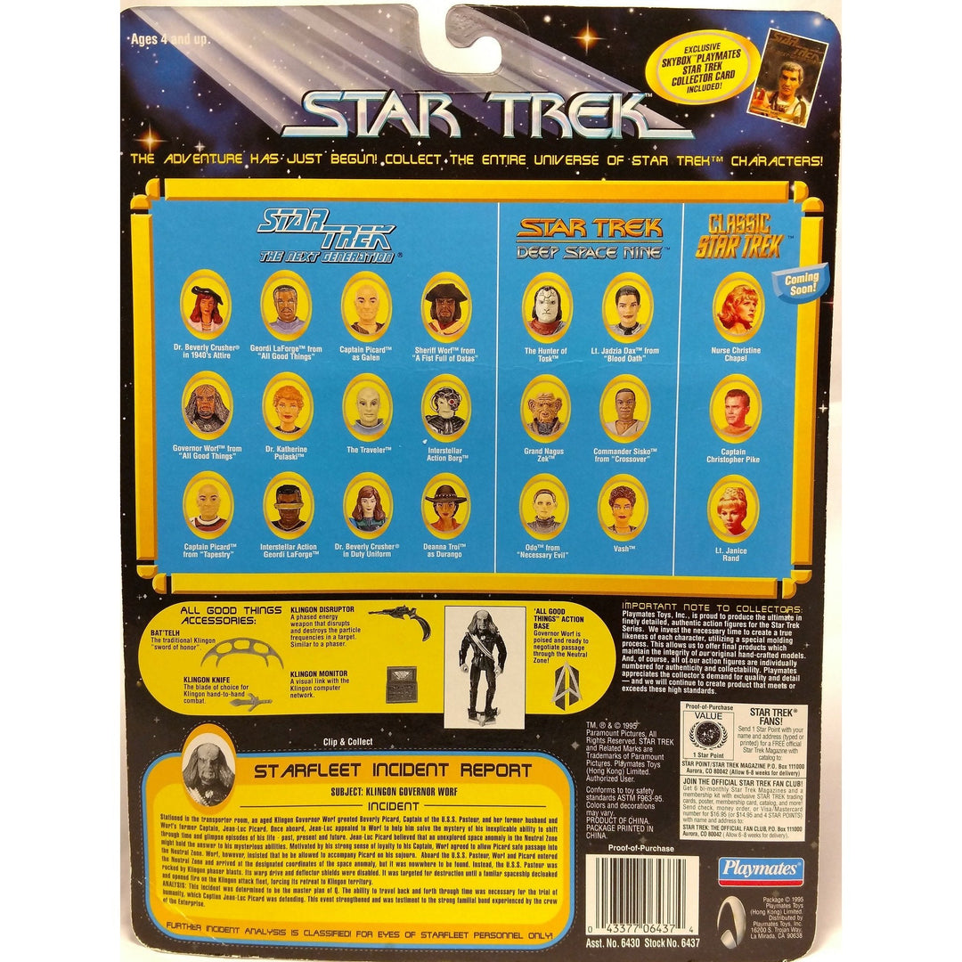 New in Box &amp; Unopened Star Trek TNG Worf "Governor of H&