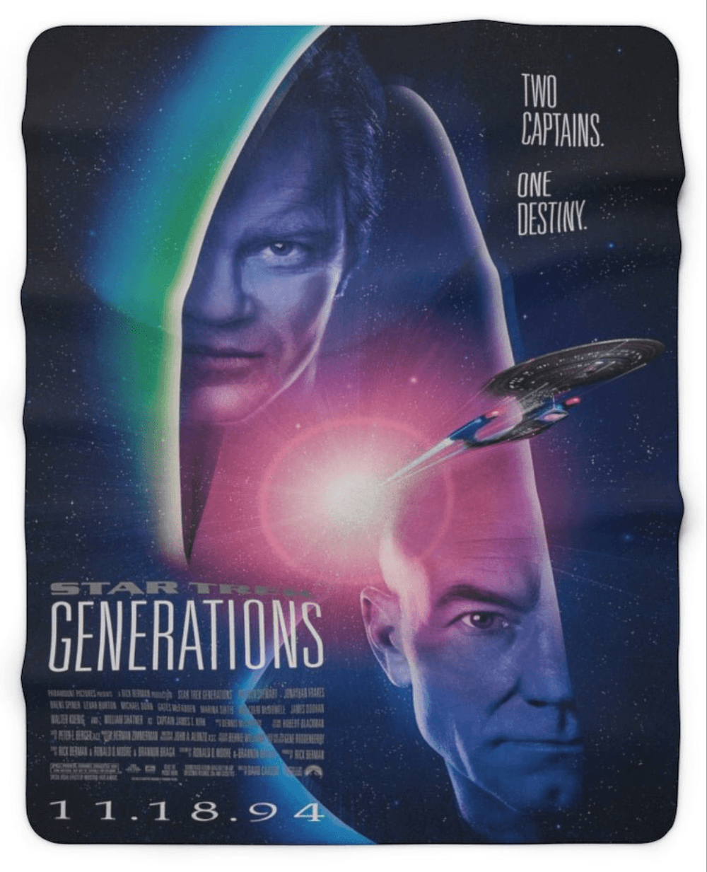 Star Trek Generations Sherpa Blanket - Mahannah's Sci-fi Universe