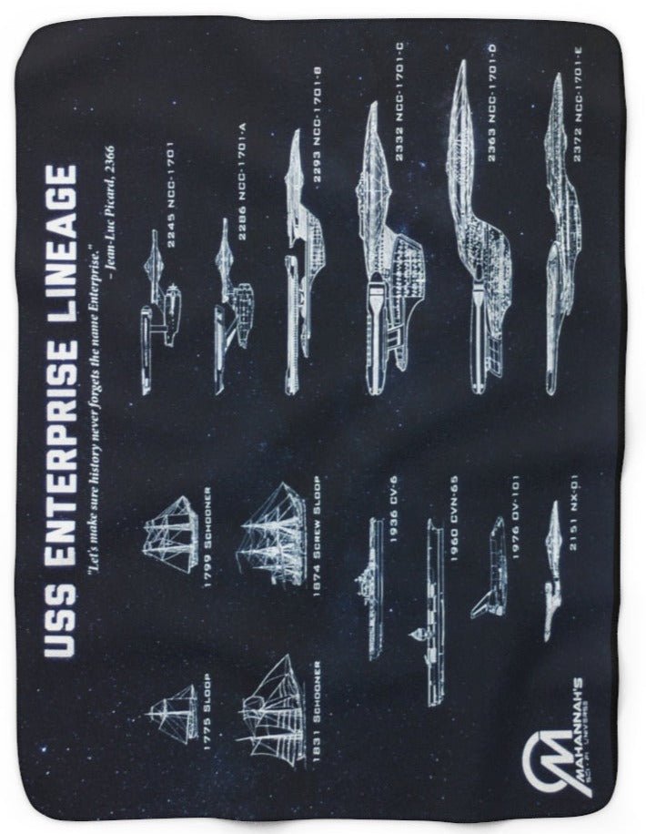 Star Trek USS Enterprise Lineage Sherpa Blanket - Mahannah&